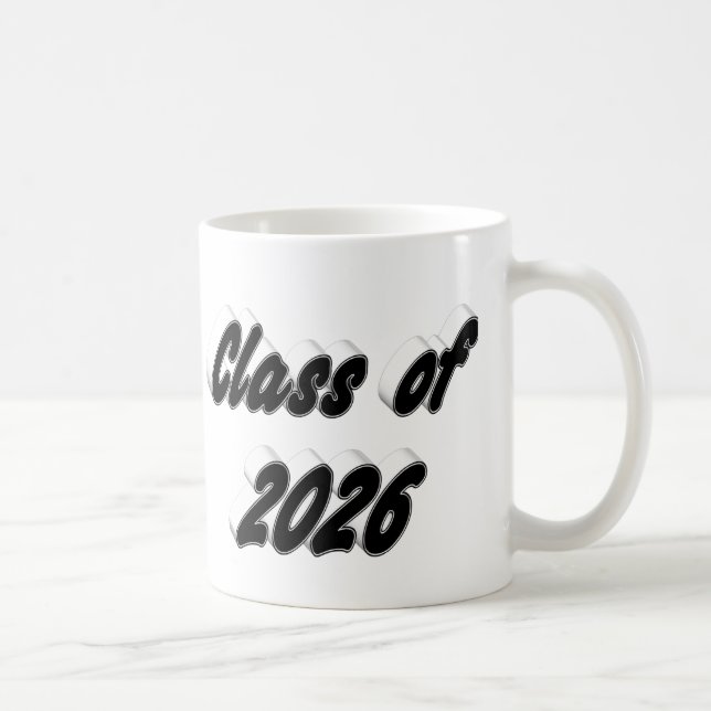 Mug Diplômé de 2026 typographie noire graduation (Droite)