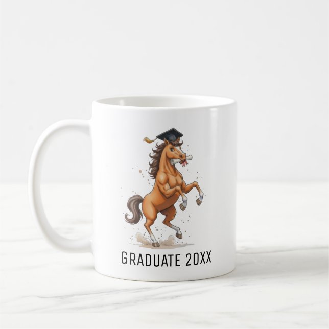 Mug Diplômé de Cheval Personnalisé (Gauche)