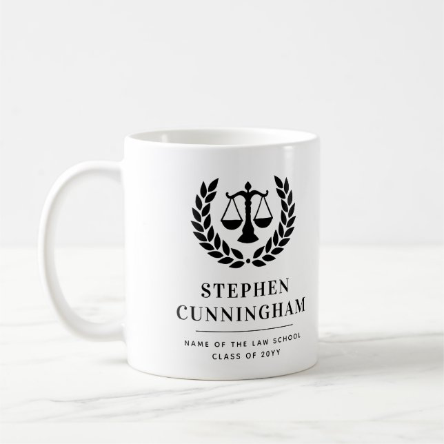 Mug Diplôme de droit moderne personnalisé (Gauche)