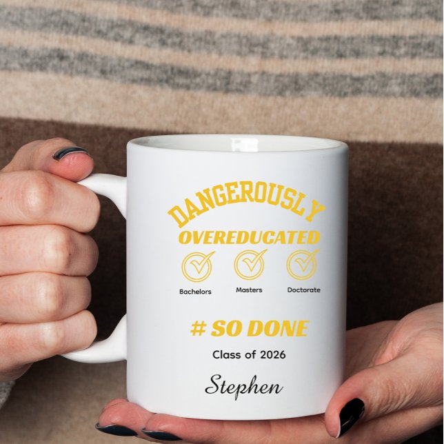 Mug Diplôme de fin d'études drôle or et noir (Créateur téléchargé)