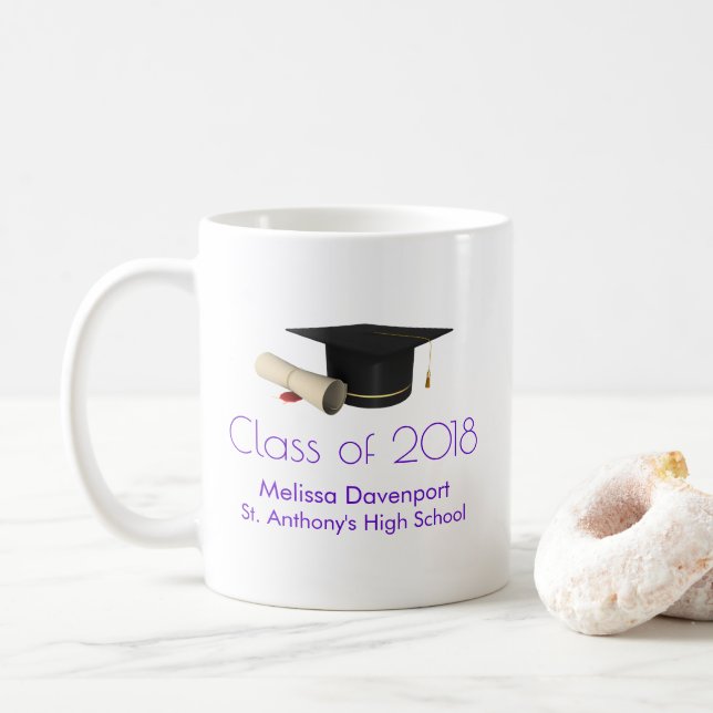 Mug Diplôme de fin d'études et diplôme en classe viole (Avec donut)