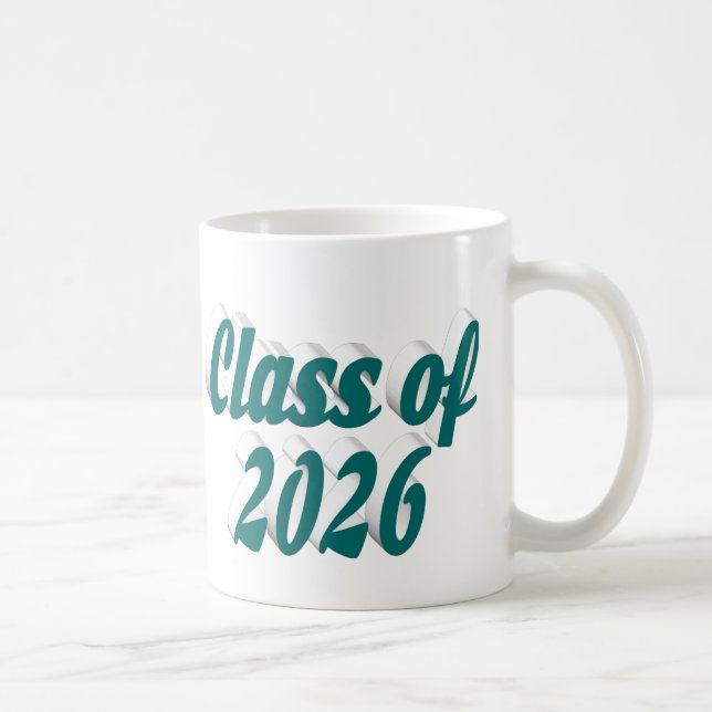 Mug Diplômé de la promotion 2026 texte vert (Droite)