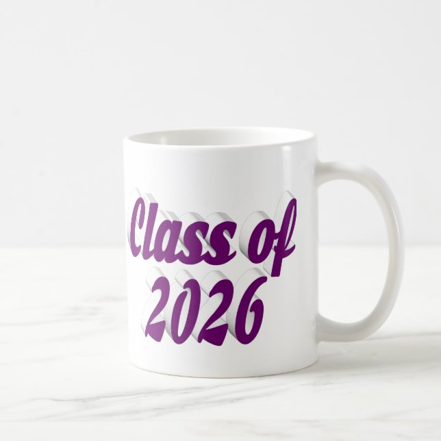 Mug Diplômé de la promotion 2026 texte violet (Droite)