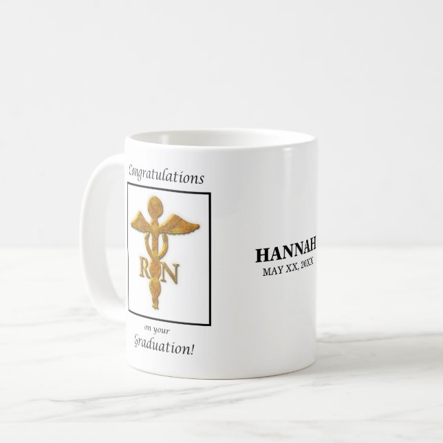 Mug Diplôme de l'école de soins infirmiers Antique Or (Devant gauche)
