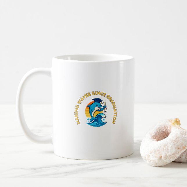 Mug Diplômé de sciences marines Dauphin drôle (Avec donut)
