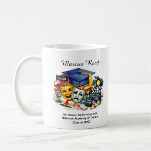 Mug 🎓Diplômé des Arts du Spectacle Nom et Diplôme Per