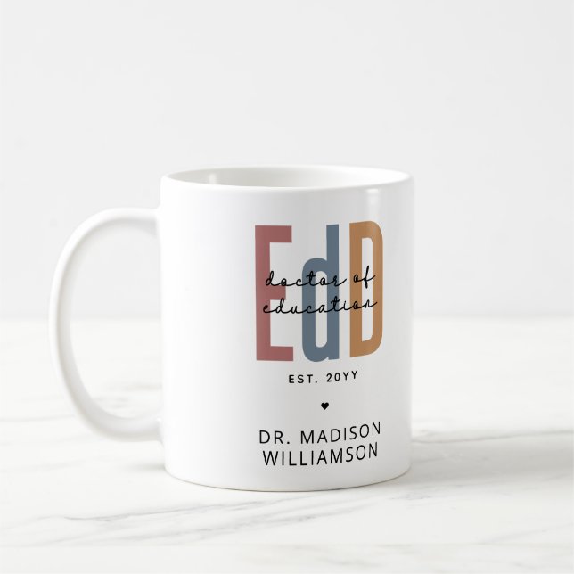 Mug Diplôme D'Études De L'EdD Personnalisé (Gauche)