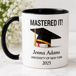 Mug Diplôme d'études secondaires personnalisé Maîtrisé