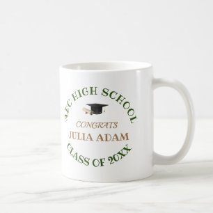 Mug Diplômé du lycée typographie moderne senior