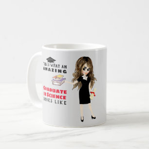Mug Diplôme en caricature Cadeau Femme Brunette - Degr