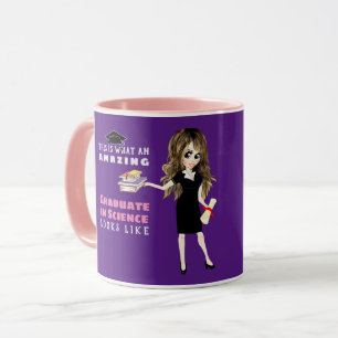 Mug Diplôme en caricature Cadeau Femme Brunette - Pers