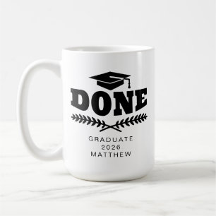 Mug Diplômé en typographie noire personnalisée 2021 Mu