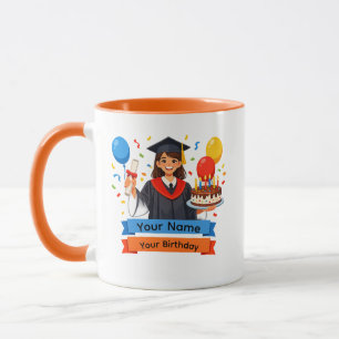 Mug Diplôme et Anniversaire Nom Personnalisé