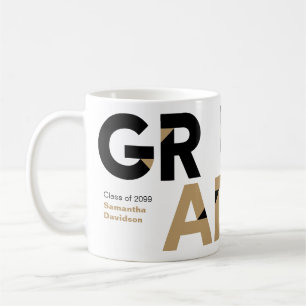 Mug Diplôme Lettres Grandes Gras Angle-Couture Or