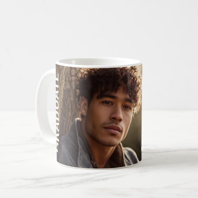 Mug Diplôme Moderne Vertical PhotoPop (Devant gauche)