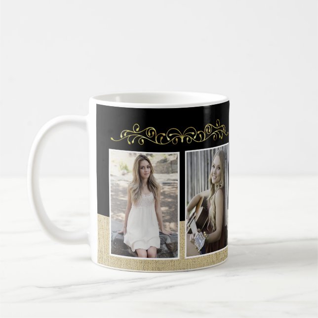 Mug Diplômé Noir Rustique 2 Photo Remise des diplômes (Gauche)