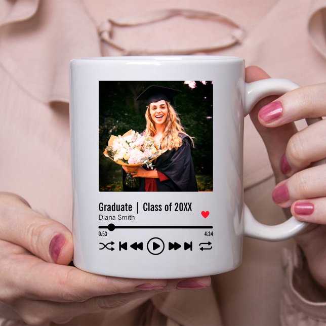 Mug Diplôme personnalisé Photo Chanson Playlist (Créateur téléchargé)