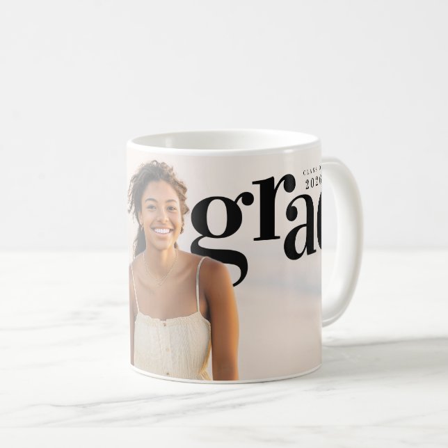 Mug Diplôme PhotoPop Dégradé Éditorial Douce Diplômé (Devant droit)