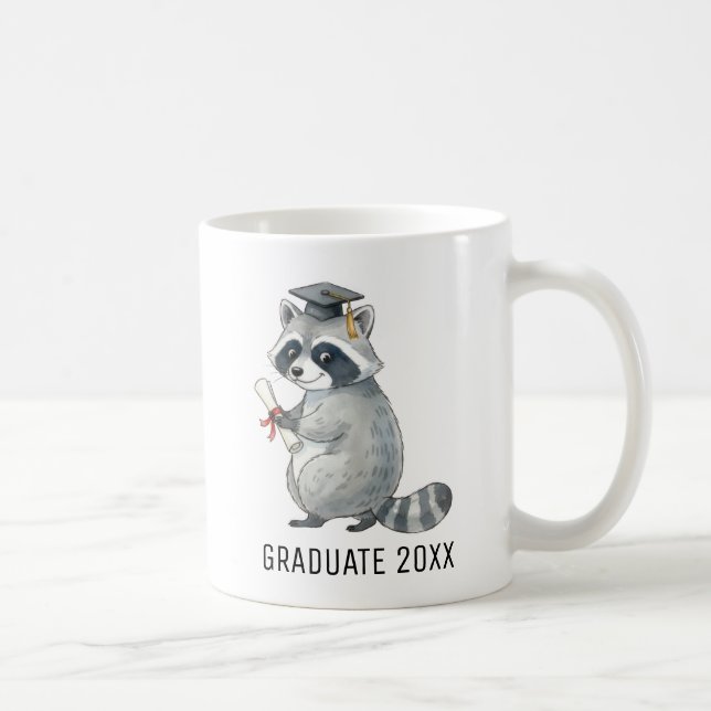 Mug Diplômé Raton Laveur Personnalisé (Droite)