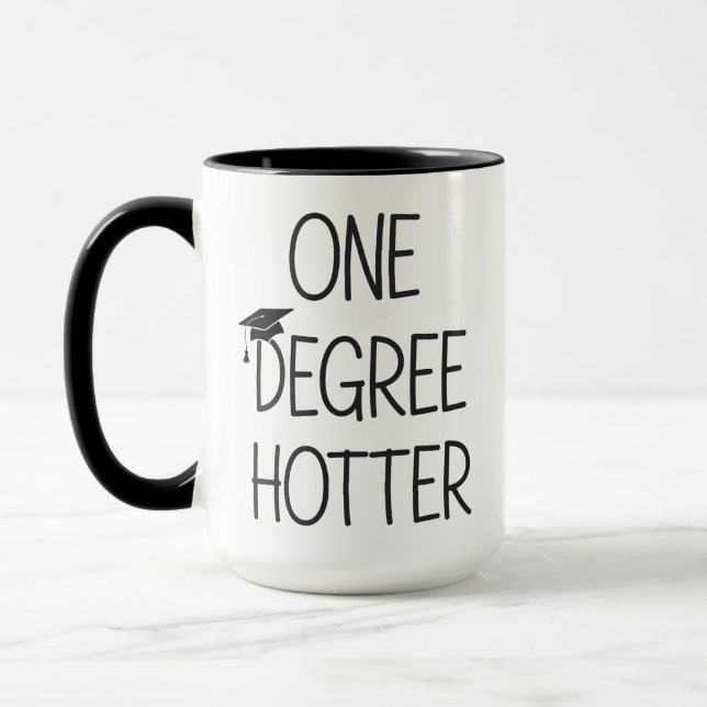 Mug Diplômé Un Degré Plus Chaud Drôle Collège Masters (Gauche)