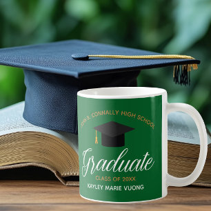 Mug Diplômé Vert Cérémonie de Remise des Diplômes Pers