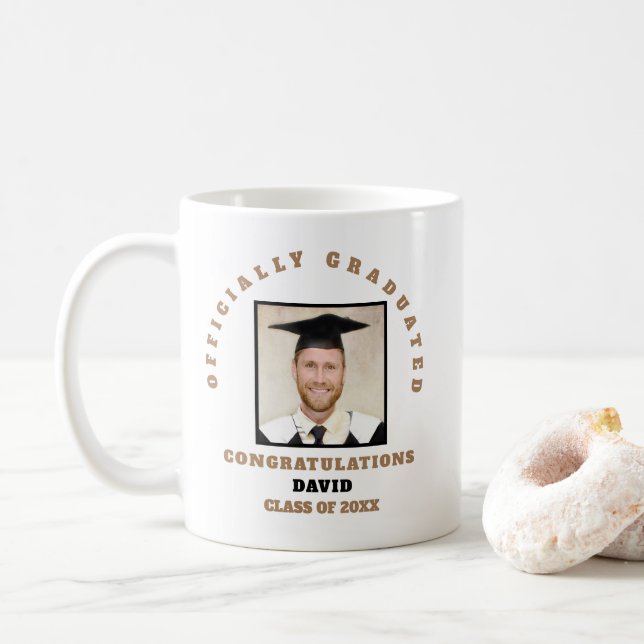 Mug Diplômés Officiellement Photo Félicats Nom Keepsak (Avec donut)