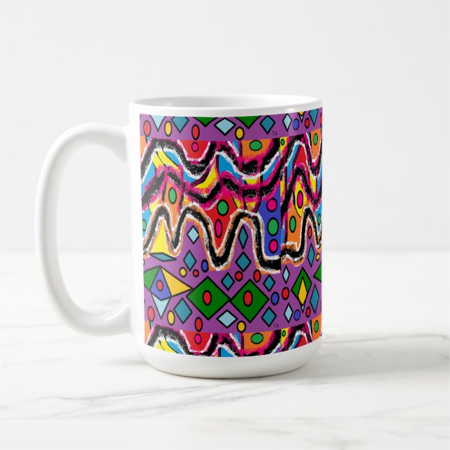 Mug Dippy Hippy style de peinture rétro (Gauche)