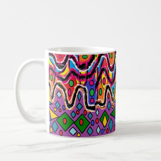 Mug Dippy Hippy style de peinture rétro (Gauche)