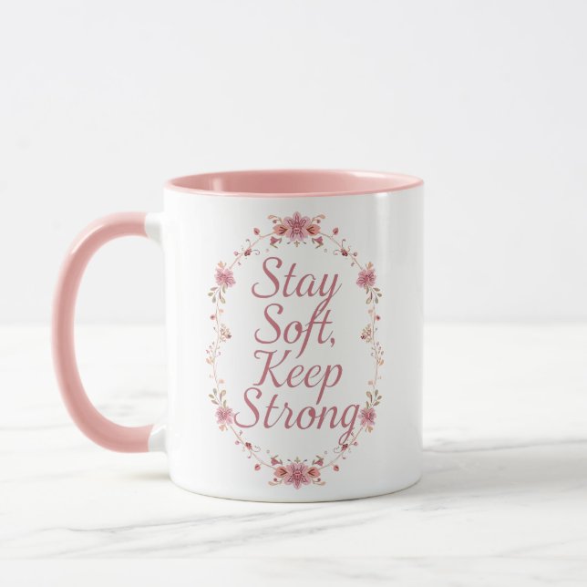 Mug Dire Élégant d'Amour de Soi et de Résilience (Gauche)