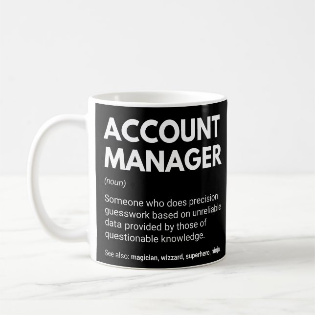 Mug Directeur de compte Définition de travail drôle (Gauche)