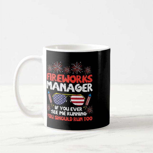 Mug Directeur de Feu d'Artifice Course Drôle du 4 Juil (Gauche)