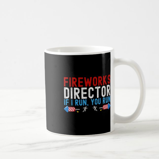Mug Directeur de Fireworks Drapeau américain 4 juillet (Droite)