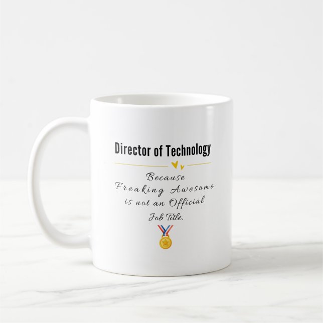 Mug Directeur de la technologie-Freaking Awesome Titre (Gauche)