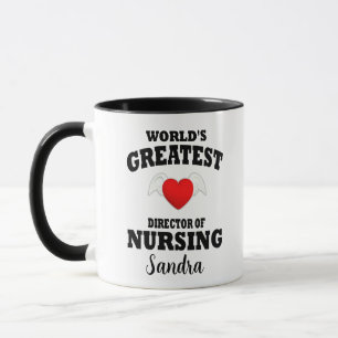 Mug Directeur des soins infirmiers Angel Wing Red Hear
