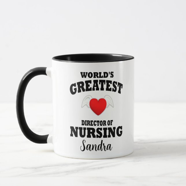 Mug Directeur des soins infirmiers Angel Wing Red Hear (Gauche)