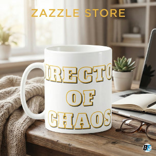 Mug Directeur du Chaos Humour de Bureau Amusant et Par