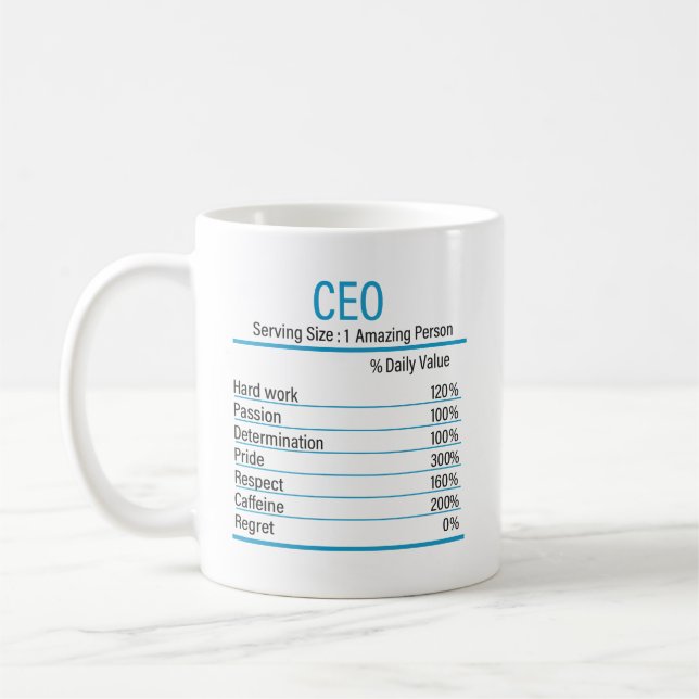 Mug Directeur général - Nutrition Facts, Nutrition Fac (Gauche)