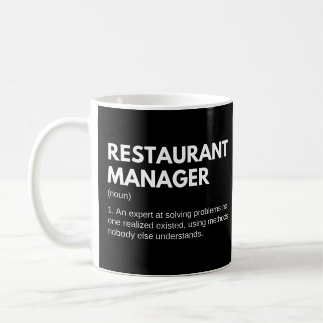 Mug Directeurs de restaurant et définition drôle de ch (Gauche)