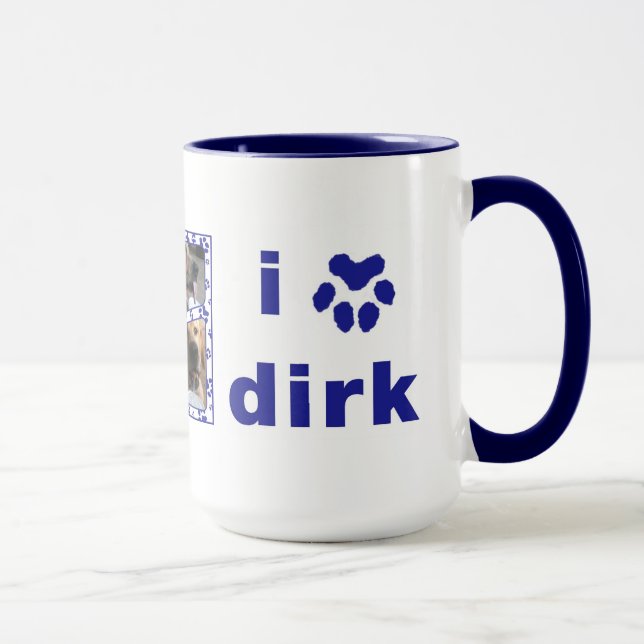 Mug Dirk "amour de tasse" dans le bleu marine (Droite)