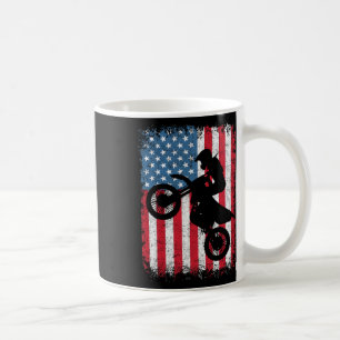 Mug Dirt Bike Motocross Biker Drapeau Américain 4 Juil