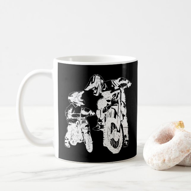 Mug Dirt Vélo Papa Motocross Motorcycle Père (Avec donut)