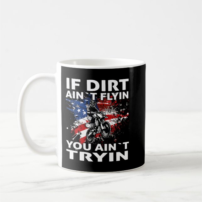 Mug Dirtbike Motocross Dirt bike dad MX US Drapeau (Gauche)