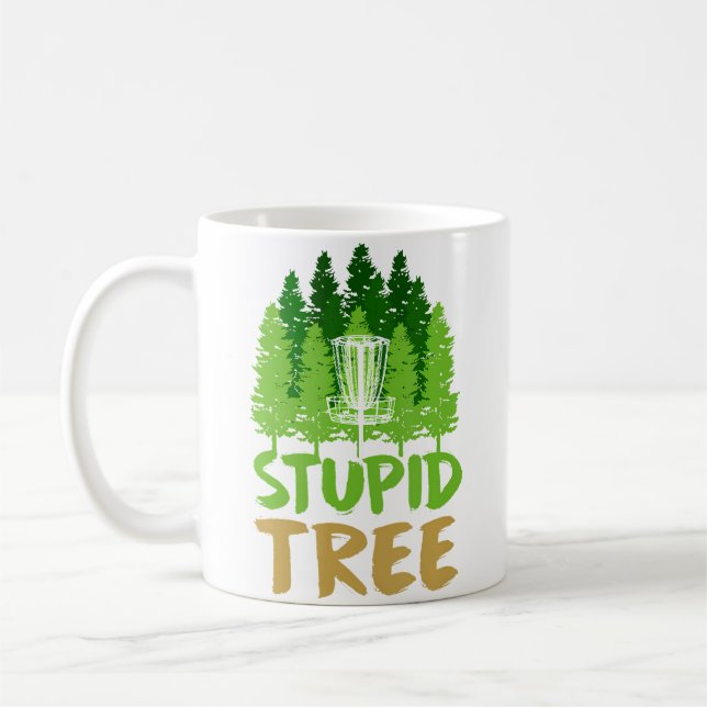 Mug Disc Golf Stupid Trees Retro Frisbee Funny Sports (Gauche)