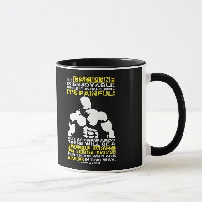 Mug DISCIPLINE - Exercice de musculation Motivation (Droite)
