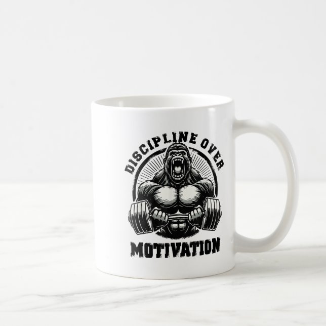 Mug Discipline Over Motivation Weightlift Gym Quotes G (Droite)