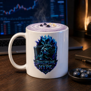 Mug Discipline sur Hype Blue Glow Bitcoin Crypto