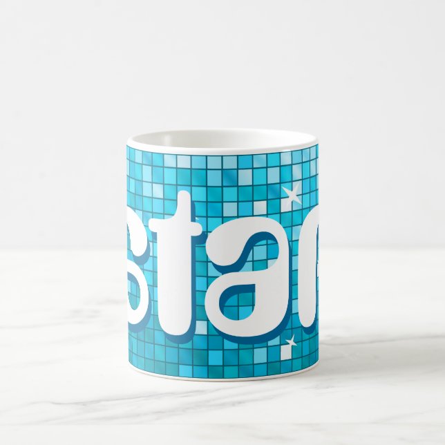 Mug Disco Carreaux Bleu "étoile" muqueuse (Centre)