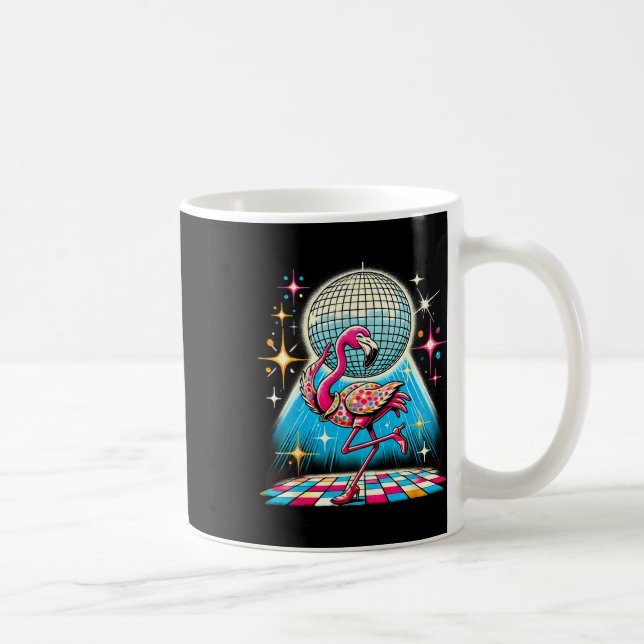 Mug Disco Flamant rose esthétique (Droite)
