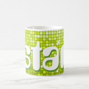 Mug Disco Tiles Lime 'star mug'