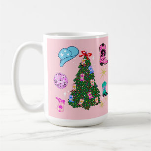 Mug Discothèque rose moderne Cowgirl Rodéo Arbre de No